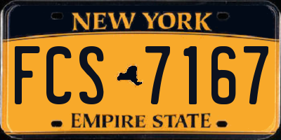 NY license plate FCS7167
