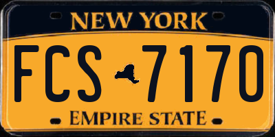 NY license plate FCS7170