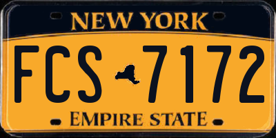 NY license plate FCS7172