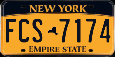 NY license plate FCS7174
