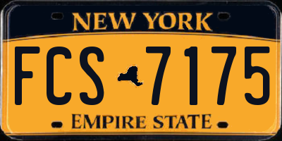 NY license plate FCS7175