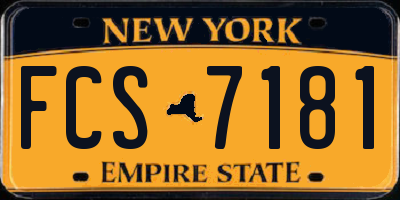 NY license plate FCS7181
