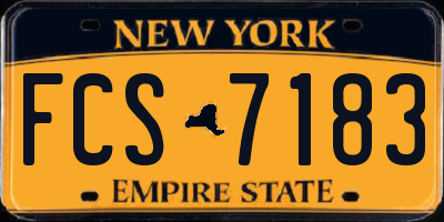 NY license plate FCS7183