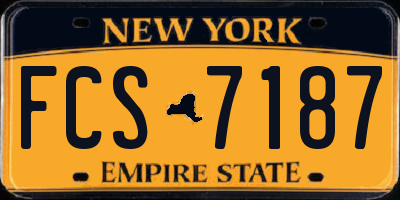 NY license plate FCS7187