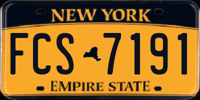 NY license plate FCS7191