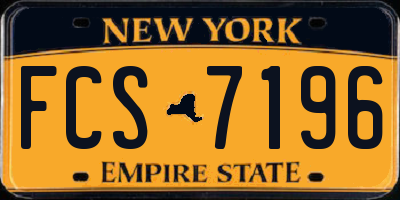 NY license plate FCS7196