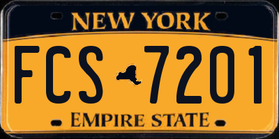 NY license plate FCS7201