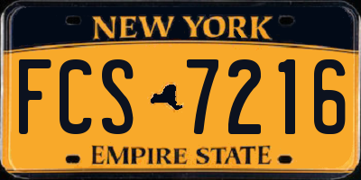 NY license plate FCS7216