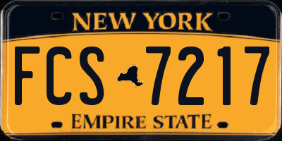 NY license plate FCS7217