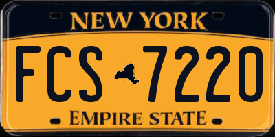 NY license plate FCS7220