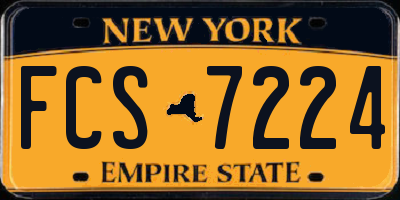 NY license plate FCS7224