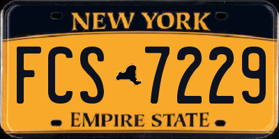NY license plate FCS7229