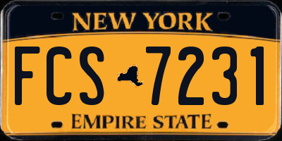 NY license plate FCS7231