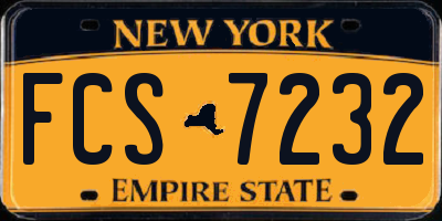 NY license plate FCS7232