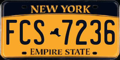 NY license plate FCS7236
