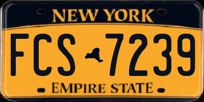NY license plate FCS7239