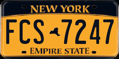 NY license plate FCS7247