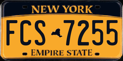 NY license plate FCS7255