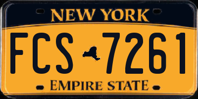 NY license plate FCS7261