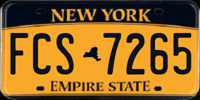 NY license plate FCS7265