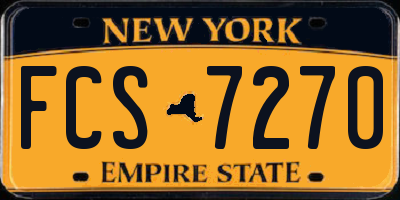 NY license plate FCS7270