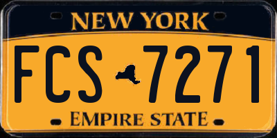 NY license plate FCS7271