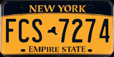 NY license plate FCS7274