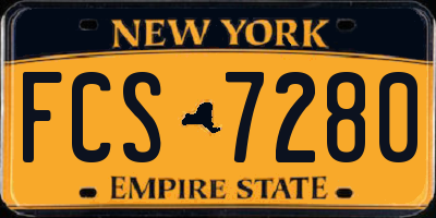 NY license plate FCS7280