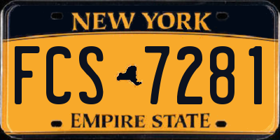 NY license plate FCS7281