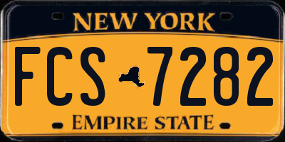 NY license plate FCS7282