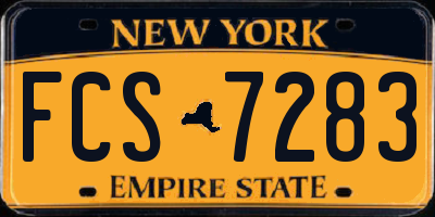 NY license plate FCS7283