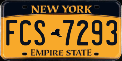 NY license plate FCS7293