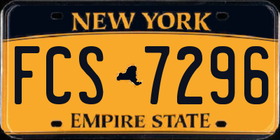 NY license plate FCS7296