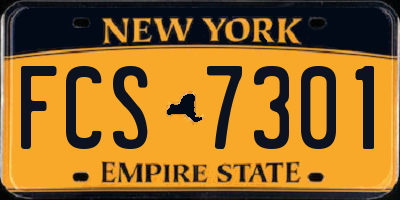 NY license plate FCS7301
