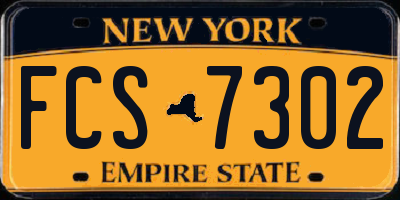 NY license plate FCS7302