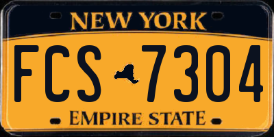 NY license plate FCS7304