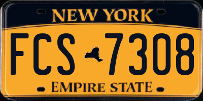 NY license plate FCS7308