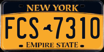 NY license plate FCS7310