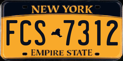 NY license plate FCS7312