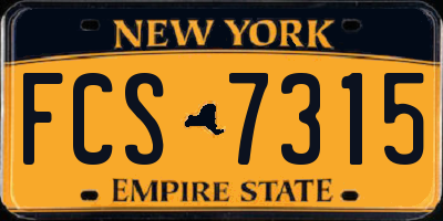 NY license plate FCS7315