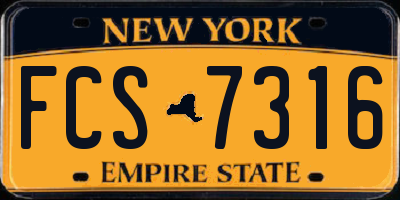NY license plate FCS7316