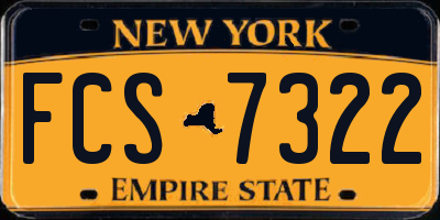 NY license plate FCS7322