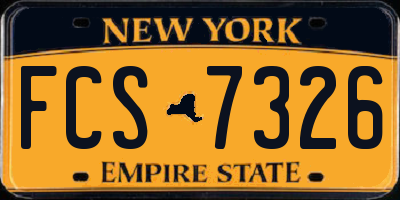 NY license plate FCS7326