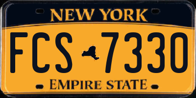 NY license plate FCS7330