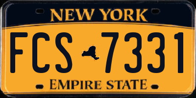 NY license plate FCS7331