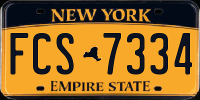 NY license plate FCS7334
