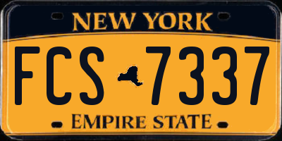 NY license plate FCS7337
