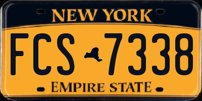 NY license plate FCS7338