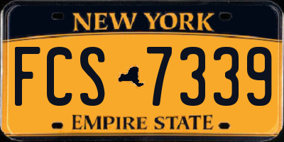NY license plate FCS7339