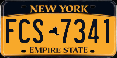 NY license plate FCS7341